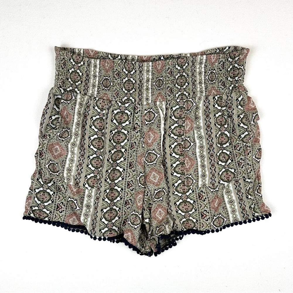Three Dot Boho Elastic Pull On Shorts Summer Beach